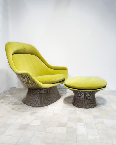  Knoll Warren Platner for Knoll Easy High Back Lounge Chair w Ottoman Model 1725