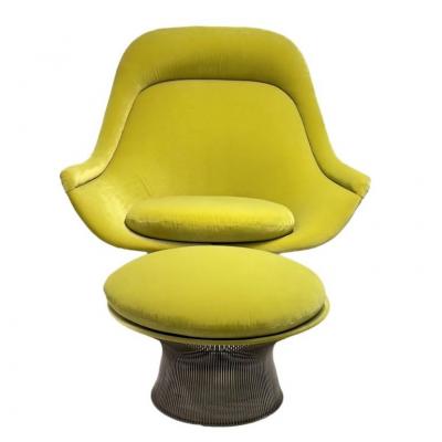  Knoll Warren Platner for Knoll Easy High Back Lounge Chair w Ottoman Model 1725