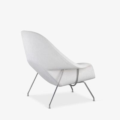  Knoll Womb Chair Ottoman in Gray Chenille Velvet by Eero Saarinen for Knoll