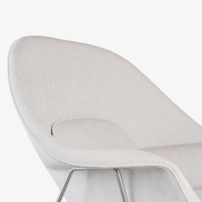  Knoll Womb Chair Ottoman in Gray Chenille Velvet by Eero Saarinen for Knoll