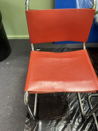  Knoll a pair of vintage red Spoleto chairs