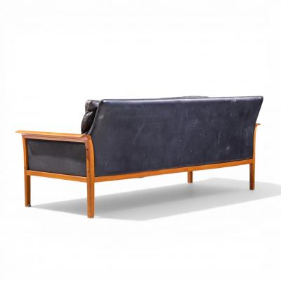  Knut Saeter Knut S ter for Vatne M bler Mid Century Norwegian Teak and Leather Loveseat Sofa