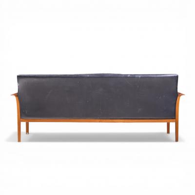  Knut Saeter Knut S ter for Vatne M bler Mid Century Norwegian Teak and Leather Loveseat Sofa
