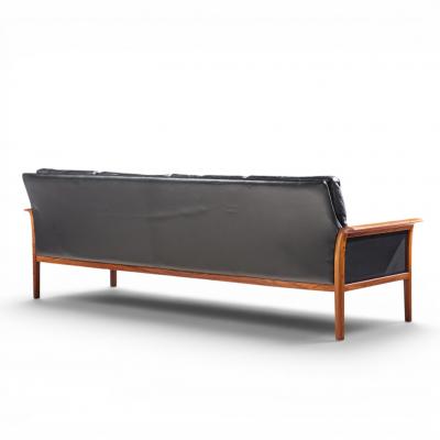  Knut Saeter Knut Saeter for Vatne M bler Mid Century Norwegian Rosewood and Leather Sofa