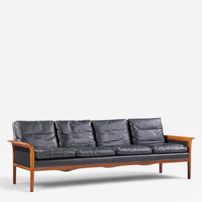  Knut Saeter Knut Saeter for Vatne M bler Mid Century Norwegian Rosewood and Leather Sofa