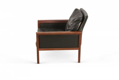 Knut Saeter Knut Saeter for Vatner MoblerNorwegian Leather and Rosewood Armchairs