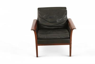  Knut Saeter Knut Saeter for Vatner MoblerNorwegian Leather and Rosewood Armchairs