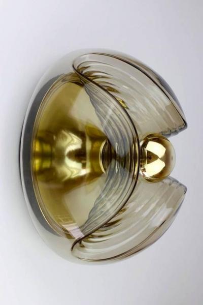  Koch Lowy Koch Lowy Amber Glass Wave Sconces