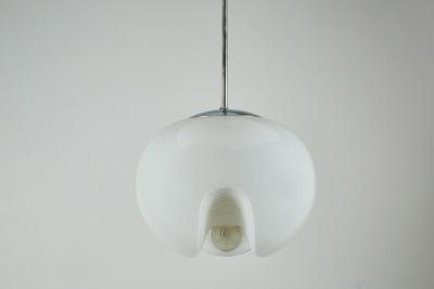  Koch Lowy Large Milk Glass Koch and Lowy Pendant