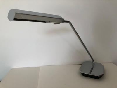  Koch Lowy Pair of Koch Lowy Chrome Swing Arm Adjustable Desk Lamps