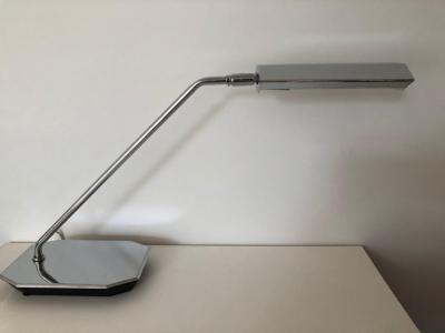  Koch Lowy Pair of Koch Lowy Chrome Swing Arm Adjustable Desk Lamps