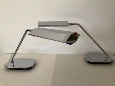  Koch Lowy Pair of Koch Lowy Chrome Swing Arm Adjustable Desk Lamps