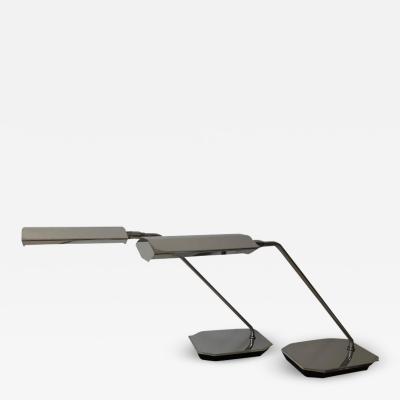  Koch Lowy Pair of Koch Lowy Chrome Swing Arm Adjustable Desk Lamps