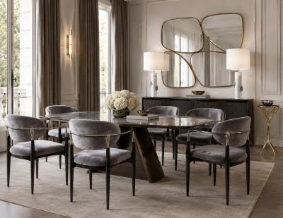  Koket Set of 6 Modern Unique Dining Chairs with Hand Details Nahema Chair Koket