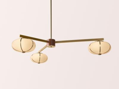 Konekt Rib Chandelier Flush Mount or Suspension by Konekt
