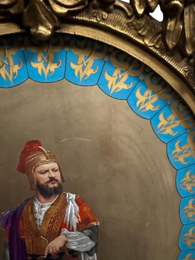  Konigliche Porzellan Manufaktur KPM ANTIQUE HAND PAINTED KPM PORCELAIN OVAL ROYAL PORTRAIT IN ORIGINAL GILT FRAME