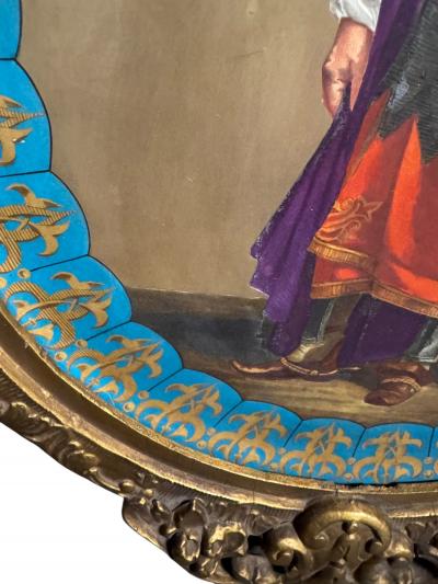  Konigliche Porzellan Manufaktur KPM ANTIQUE HAND PAINTED KPM PORCELAIN OVAL ROYAL PORTRAIT IN ORIGINAL GILT FRAME