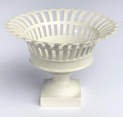  Konigliche Porzellan Manufaktur KPM Good Pair of German KPM White glazed Pierced Lattice Porcelain Compotes