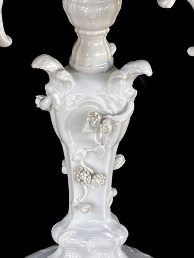 Konigliche Porzellan Manufaktur KPM KPM Berlin Blanc de Chine Five light Rococo Style Candelabra