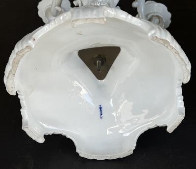 Konigliche Porzellan Manufaktur KPM KPM Berlin Blanc de Chine Five light Rococo Style Candelabra