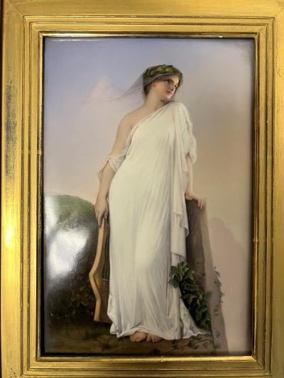  Konigliche Porzellan Manufaktur KPM KPM Porcelain German Hand Painted Porcelain Plaque of Sappho Germany