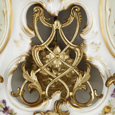  Konigliche Porzellan Manufaktur KPM KPM porcelain and gilt bronze Rococo style clock set