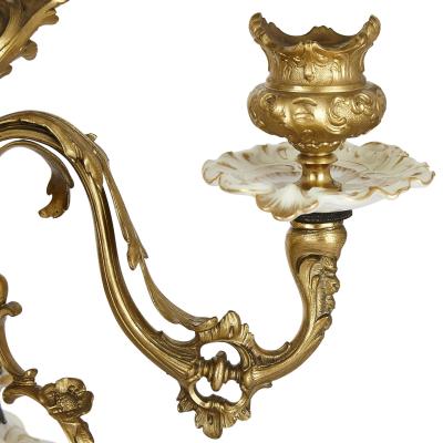  Konigliche Porzellan Manufaktur KPM KPM porcelain and gilt bronze Rococo style clock set