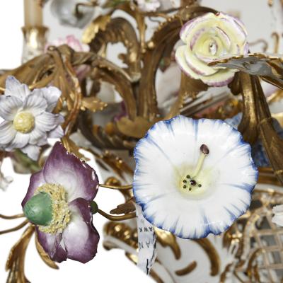  Konigliche Porzellan Manufaktur KPM KPM porcelain and gilt bronze chandelier