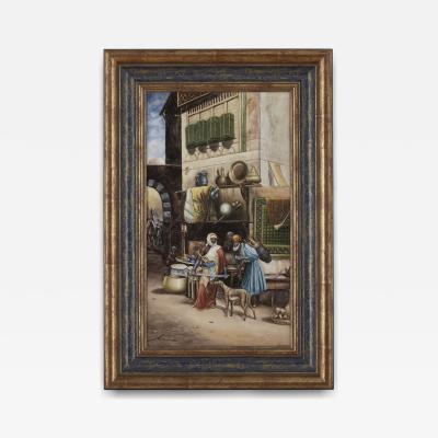 Konigliche Porzellan Manufaktur KPM KPM style porcelain plaque of Orientalist bazaar scene