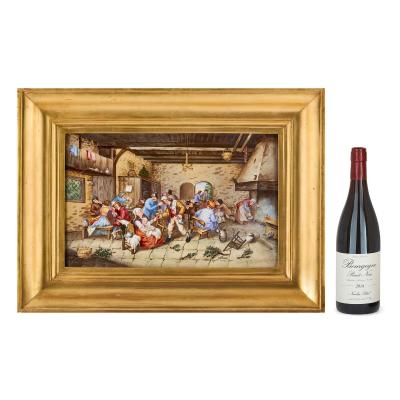  Konigliche Porzellan Manufaktur KPM Large German KPM style porcelain plaque of a tavern scene