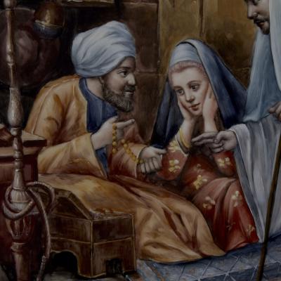  Konigliche Porzellan Manufaktur KPM Orientalist KPM porcelain plaque of interior scene