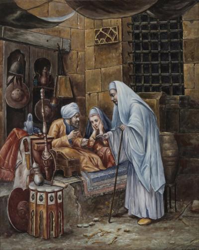  Konigliche Porzellan Manufaktur KPM Orientalist KPM porcelain plaque of interior scene