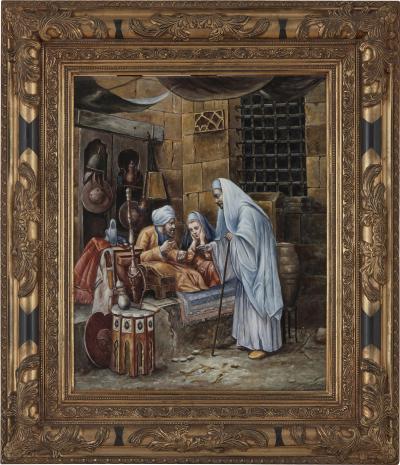  Konigliche Porzellan Manufaktur KPM Orientalist KPM porcelain plaque of interior scene