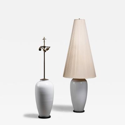 Konigliche Porzellan Manufaktur KPM Pair of white porcelain floor lamps by KPM