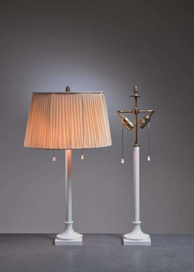  Konigliche Porzellan Manufaktur KPM Pair of white porcelain table lamps by KPM Berlin 1930s