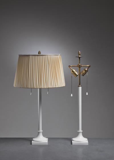  Konigliche Porzellan Manufaktur KPM Pair of white porcelain table lamps by KPM Berlin 1930s