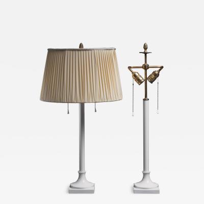  Konigliche Porzellan Manufaktur KPM Pair of white porcelain table lamps by KPM Berlin 1930s