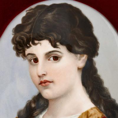  Konigliche Porzellan Manufaktur KPM Two antique KPM painted porcelain plaques in giltwood frames