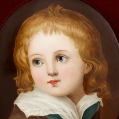  Konigliche Porzellan Manufaktur KPM Two antique KPM painted porcelain plaques in giltwood frames