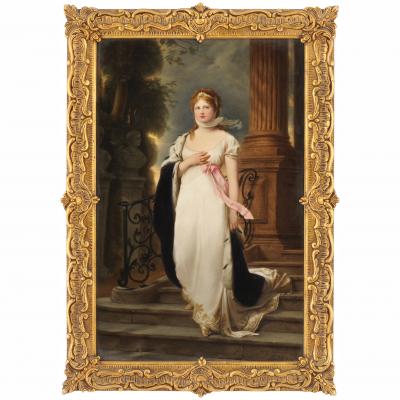 Konigliche Porzellan Manufaktur KPM porcelain plaque of the Queen of Prussia Duchess Louise of Mechlenburg Strelitz