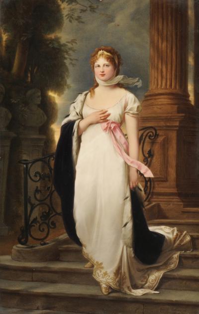  Konigliche Porzellan Manufaktur KPM porcelain plaque of the Queen of Prussia Duchess Louise of Mechlenburg Strelitz