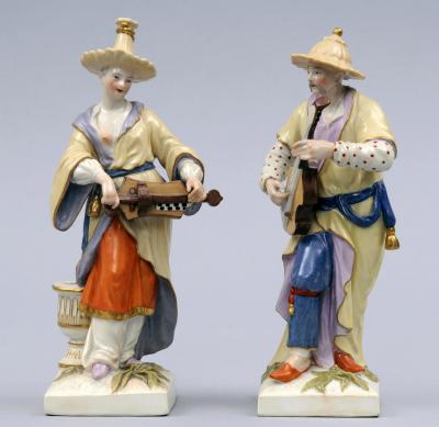  Konigliche Porzellan Manufaktur Pair Berlin KPM Porcelain Figurines Circa 1830