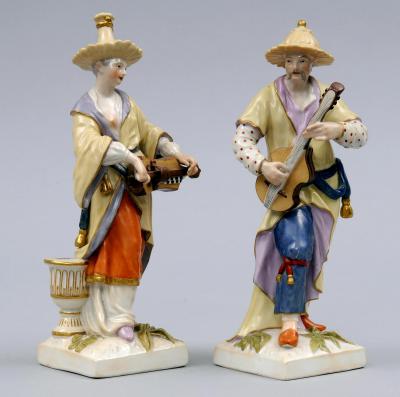  Konigliche Porzellan Manufaktur Pair Berlin KPM Porcelain Figurines Circa 1830