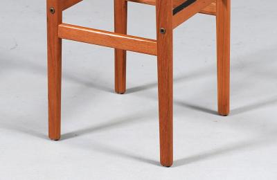  Korup Stolefabrik Danish Modern Teak Leather Bar Stools by Korup Stolefabrik