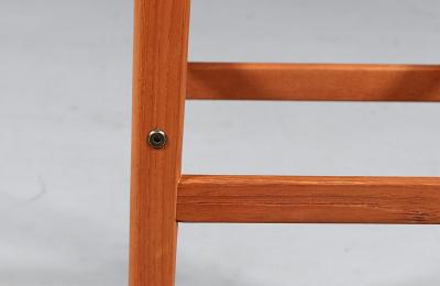  Korup Stolefabrik Danish Modern Teak Leather Bar Stools by Korup Stolefabrik