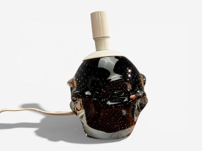  Kosta Boda AB Kosta Small Table Lamp Black Glass Sweden 1950s