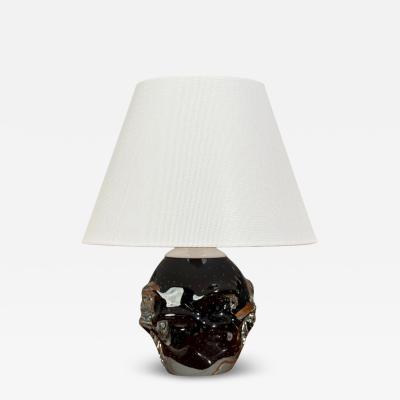 Kosta Boda AB Kosta Small Table Lamp Black Glass Sweden 1950s