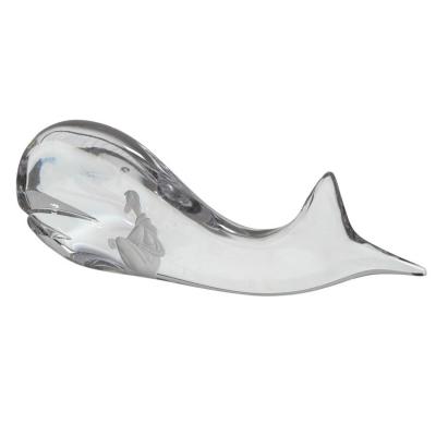  Kosta Boda AB Modern Kosta Boda Jonah and the Whale Crystal Fish Sculpture