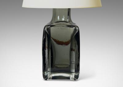  Kosta Boda AB Pair of Gray Clear Glass Table Lamps Attributed to Kosta