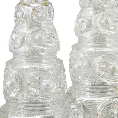  Kosta Boda AB Pair of Mod Lamps with Tiered Glass Bases Attributed to Kosta